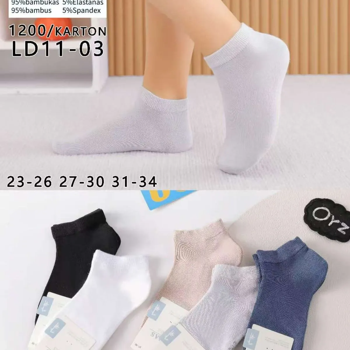 Skarpetki dla dzieci COSASAS 95% bambus 1200 szt/karton