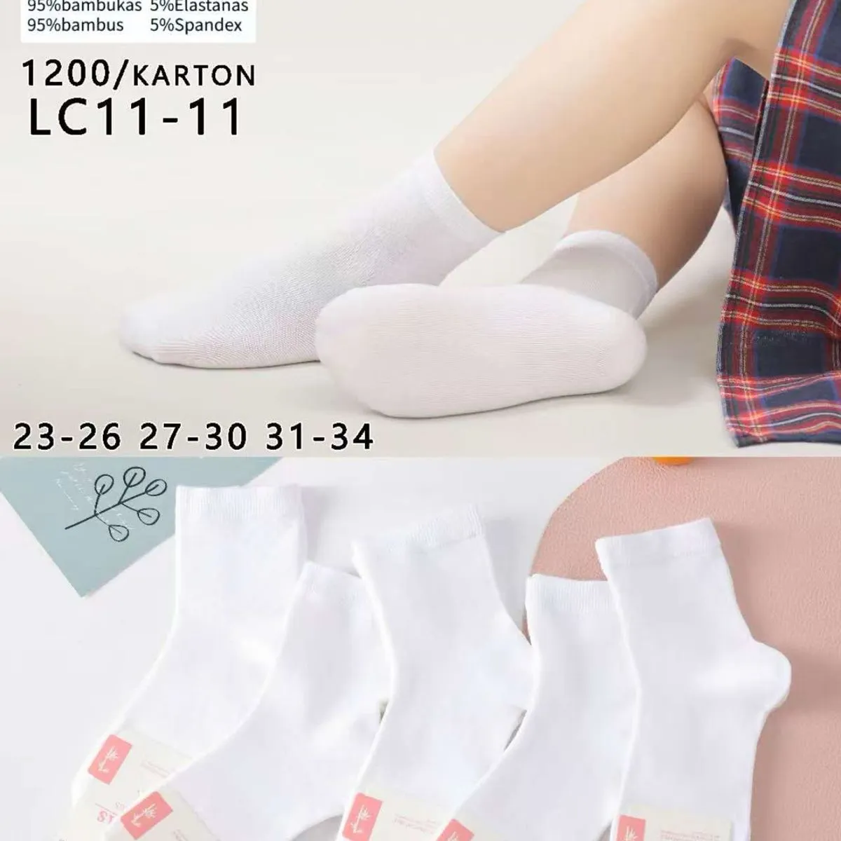 Skarpetki dla dzieci COSASASAS białe rozmiary 23-34