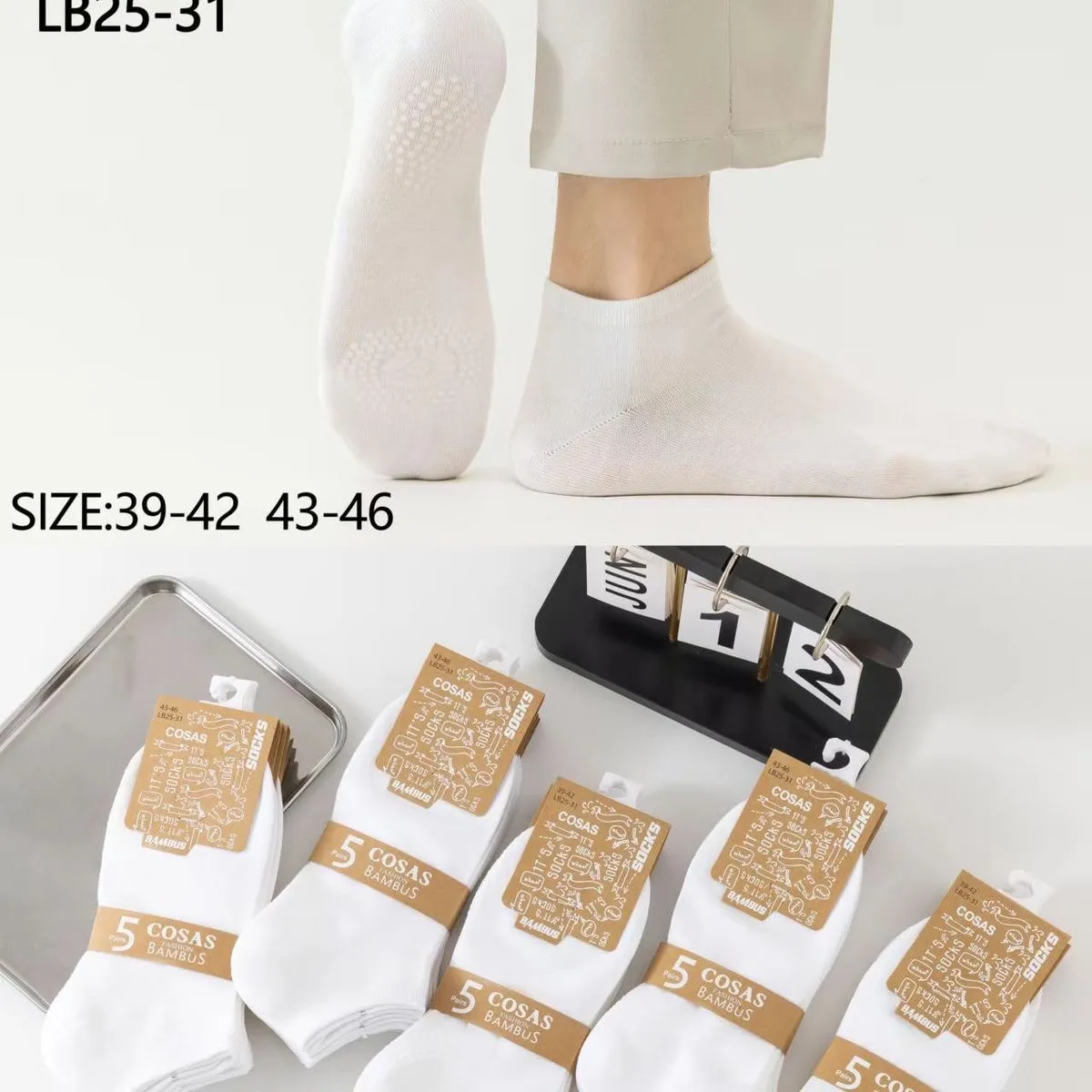 Skarpetki męskie COSASAS LB25-31 biale rozmiar 39-46