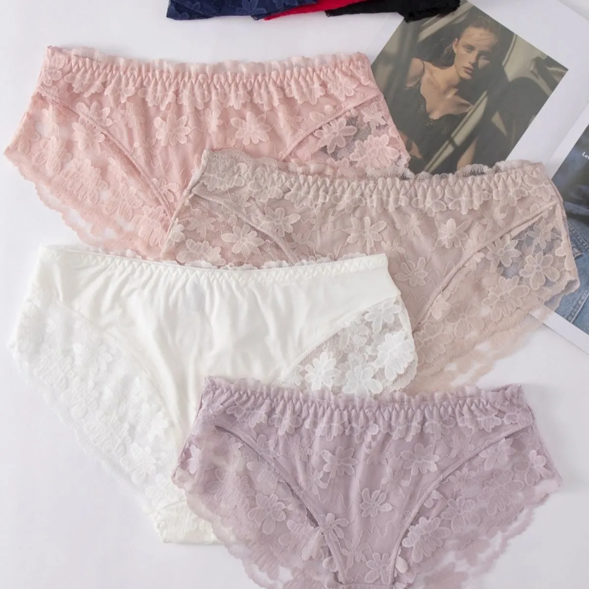 Majtki damskie Finella koronkowe L XL XXL mix kolorów