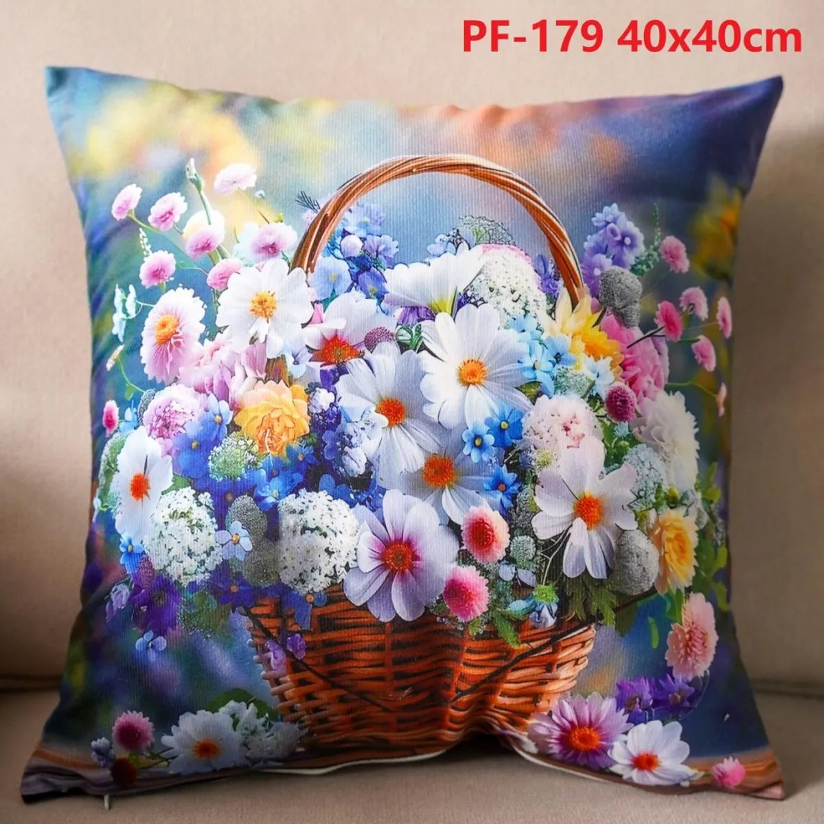 Poszewki 40x40 cm PF-179 kosz z kwiatami