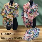 Szaliki damskie viscose kwiatowy wzór 10 szt/paczka