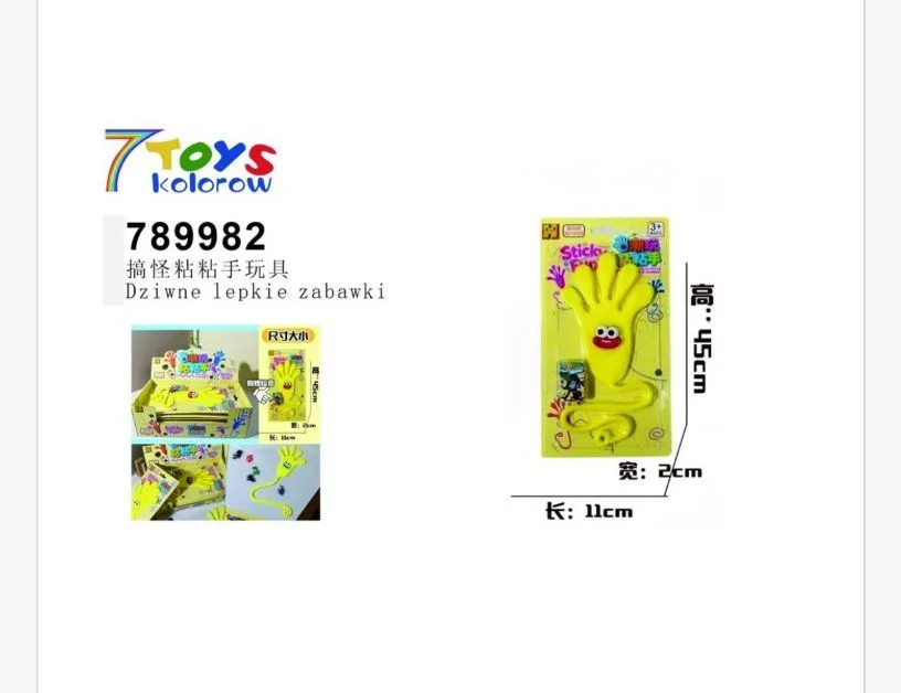 Dziwne lepkie zabawki rękawice 7Toys 78962 żółte
