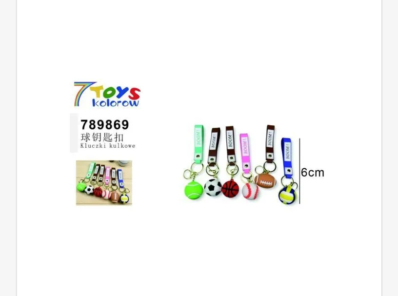 Brelok do kluczy 7TOYS piłki sportowe 6cm