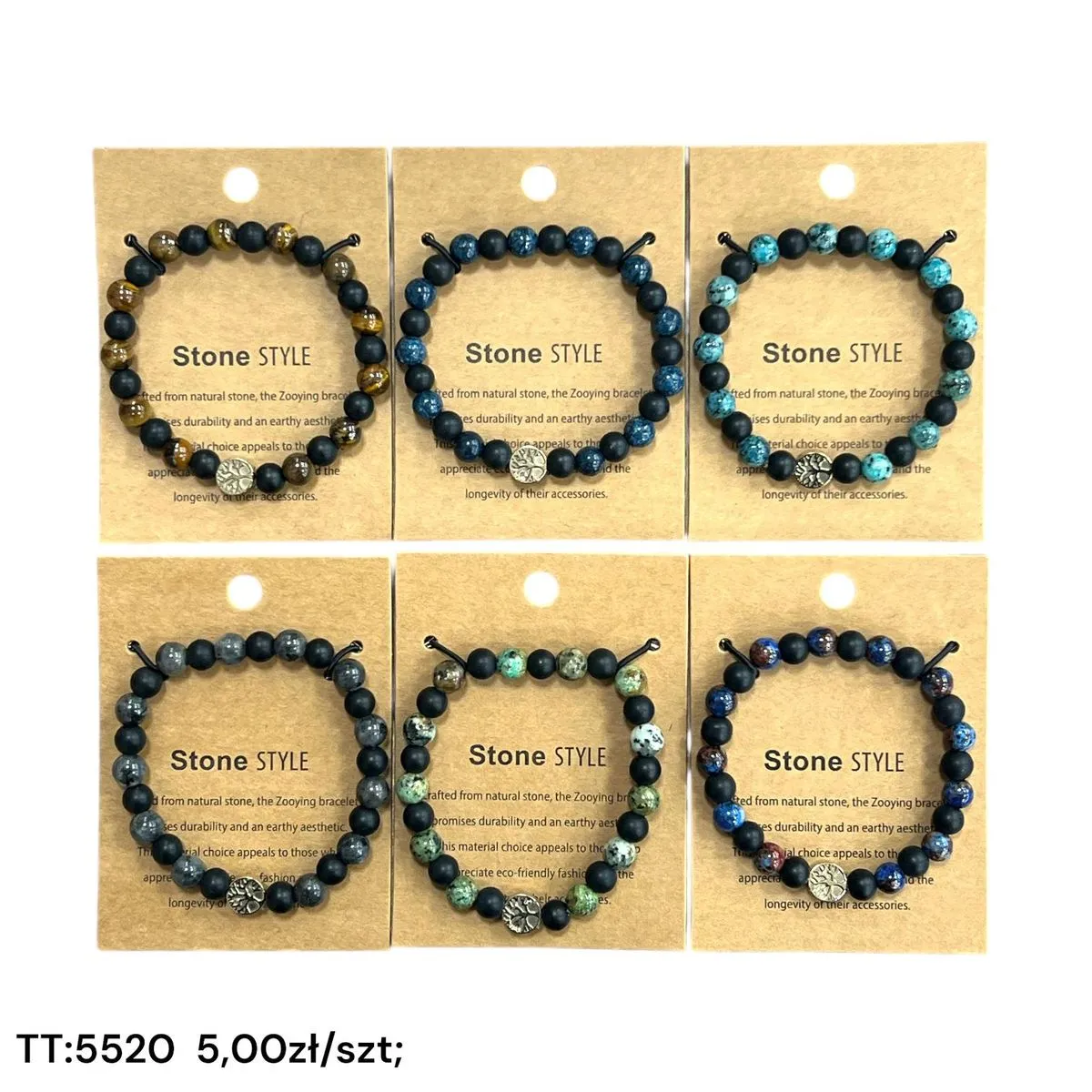 Bransoletka damska Stone Style naturalne kamienie TT-5205