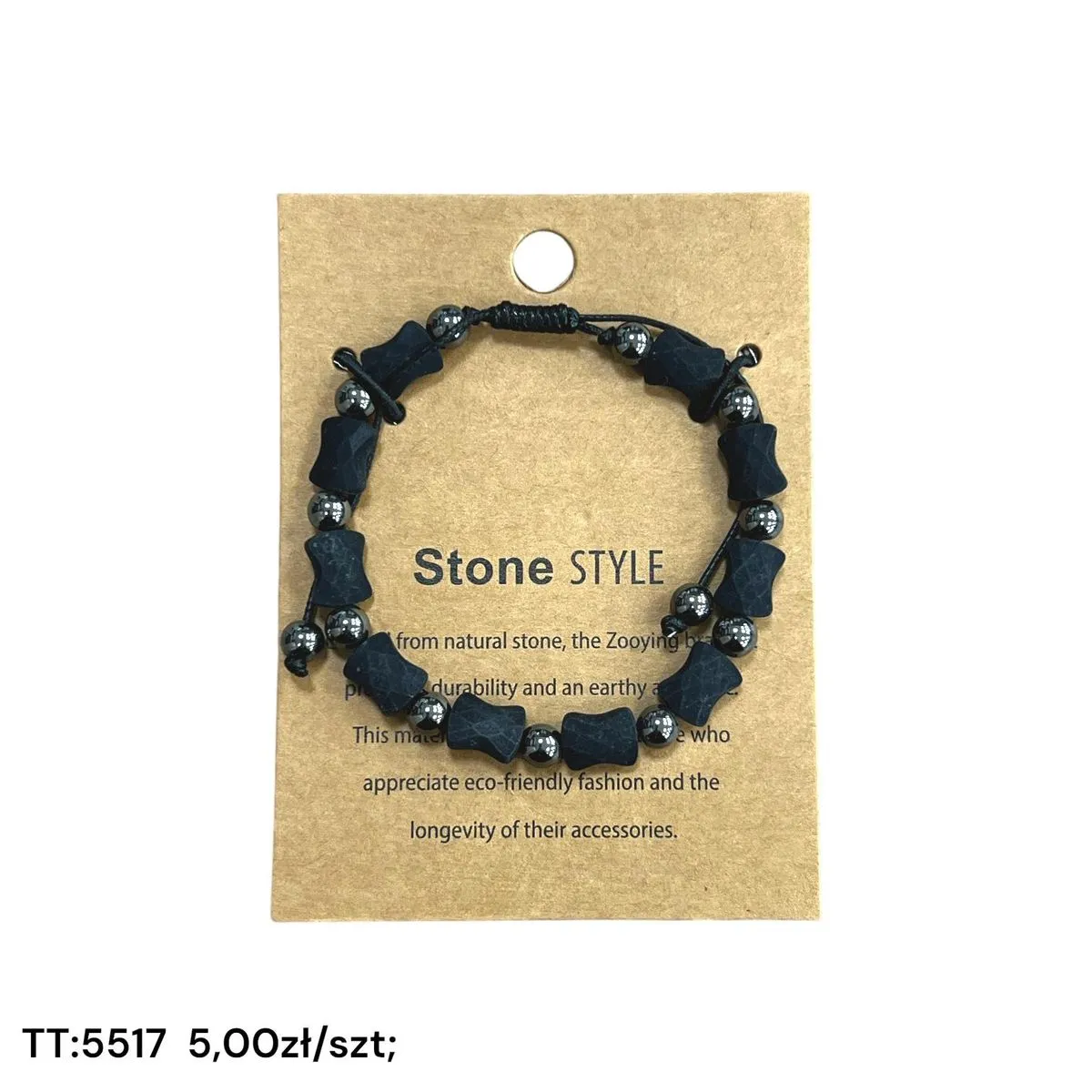 Bransoletka damska Stone Style czarny kamień
