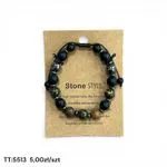 Bransoletka damska Stone Style czarne i drewniane kule