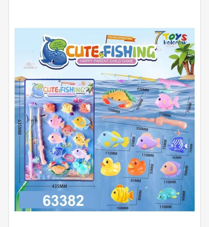 Zabawka Cute Fishing - Gra wędkarska z rybkami, 7 zabawek