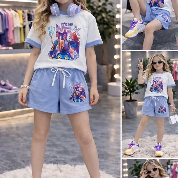 Komplet Odzież dla Dzieci 4-14L Bawełna z Motywem BTS