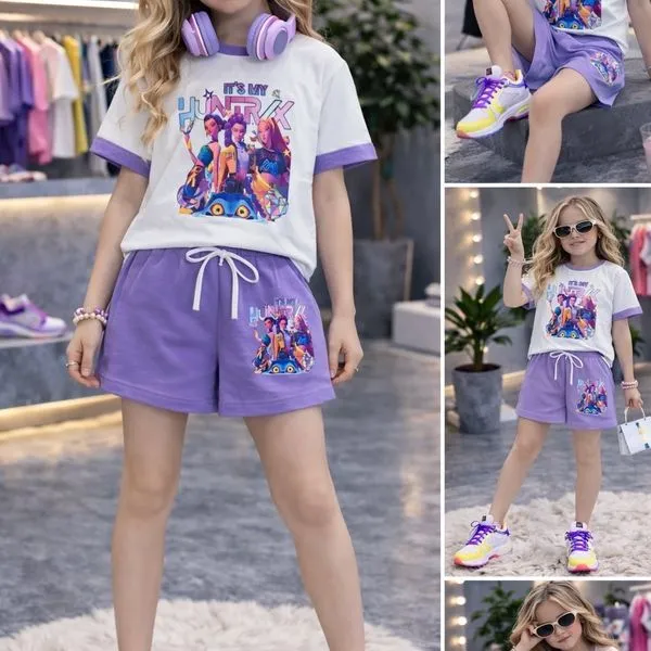 Komplet Odzież dla Dzieci 4-14L Bawełna z Printem BTS