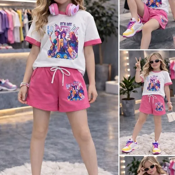 Komplet Odzież dla Dziewczynek 4-14L Bawełna z Postaciami