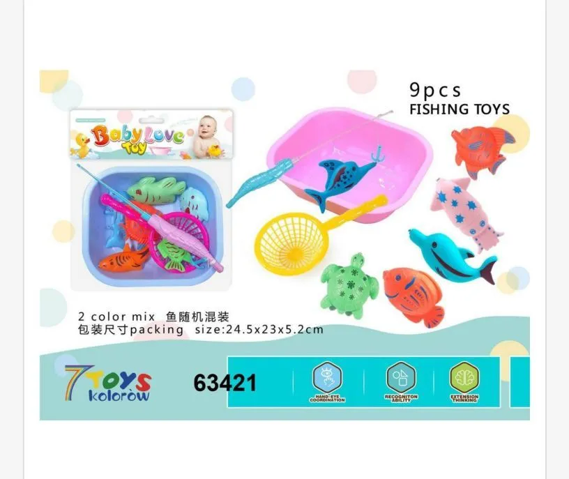 Zabawka Baby Love Toy Fishing Toys 9 szt. 24x23x5.2cm
