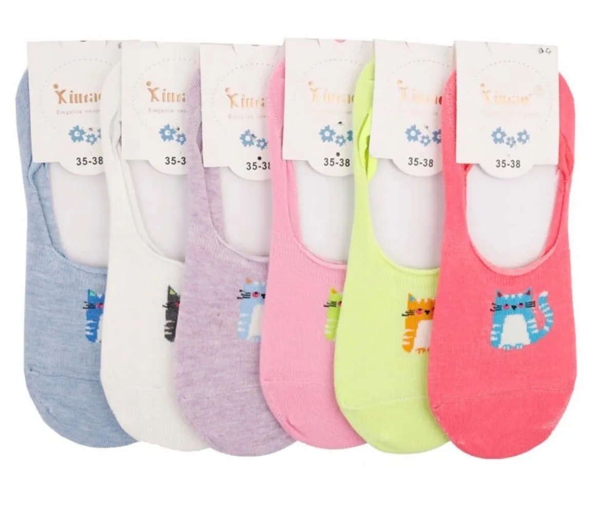 Skarpetki damskie stopki z kotkami 35-38 Kimj