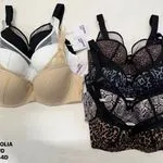 Biustonosz damski push-up 34D-44D wielokolorowy