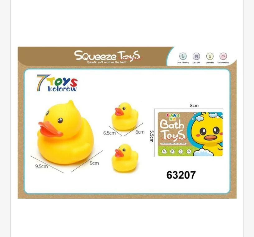 Zabawki do Kąpieli Kaczuszki Squeeze Toys 6,5-9,5 cm