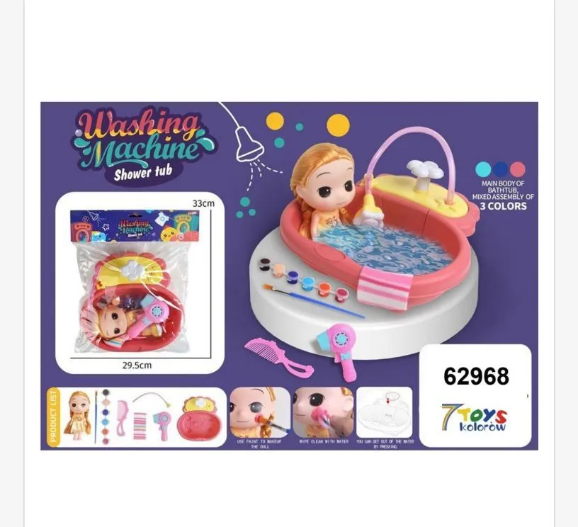 Zabawka Washing Machine Shower Tub z akcesoriami 30cm