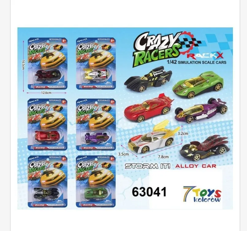 Zabawki Samochody Crazy Racers 1:48 skala