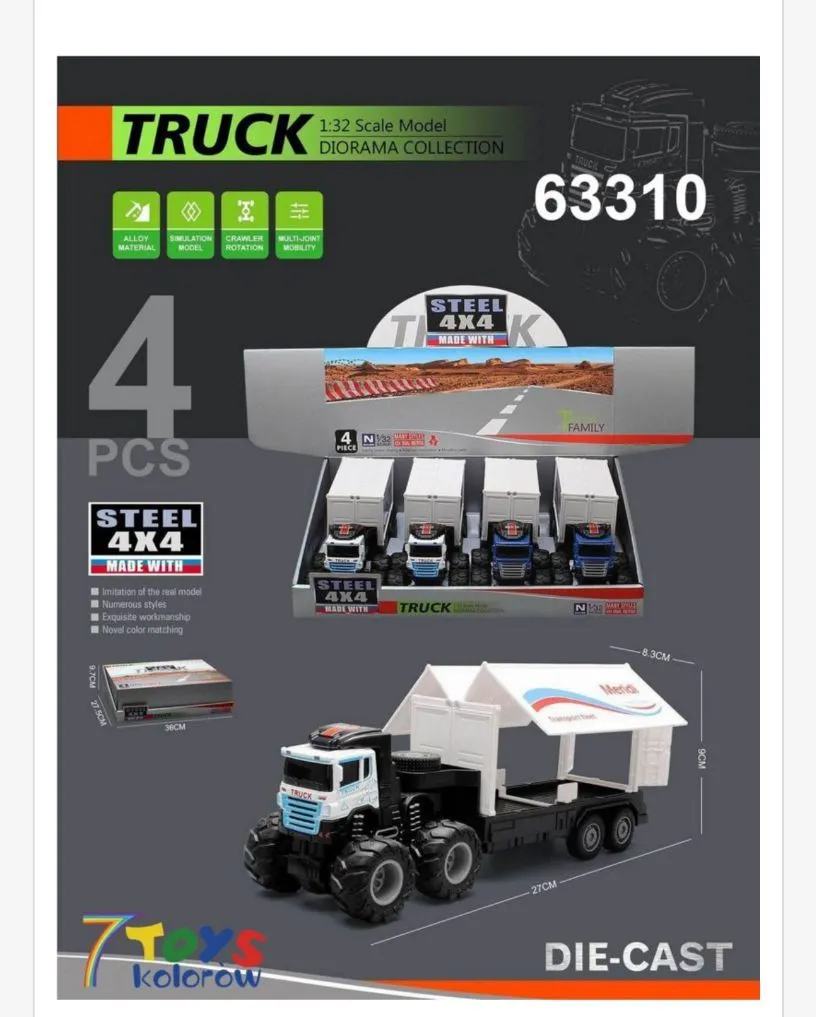 Truck Steel 1:32 model 63310 - 4 szt