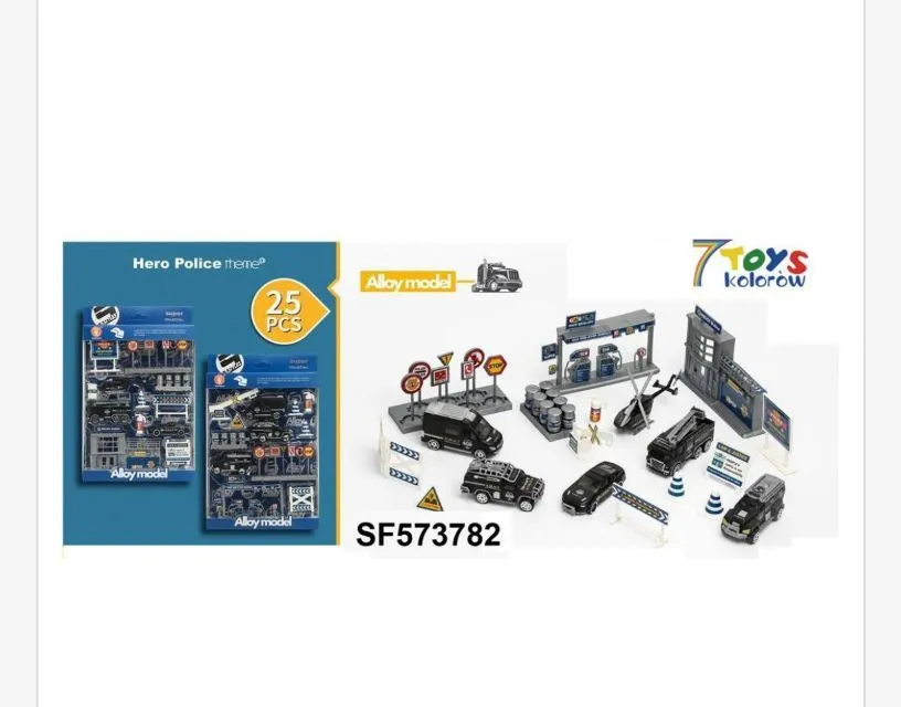 Zestaw zabawek policja Hero Police 25 elementów Alloy model