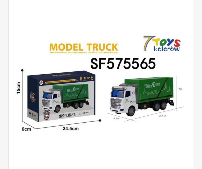 Model Truck SF575565 biały z zieloną naczepą 24,5x6x15cm