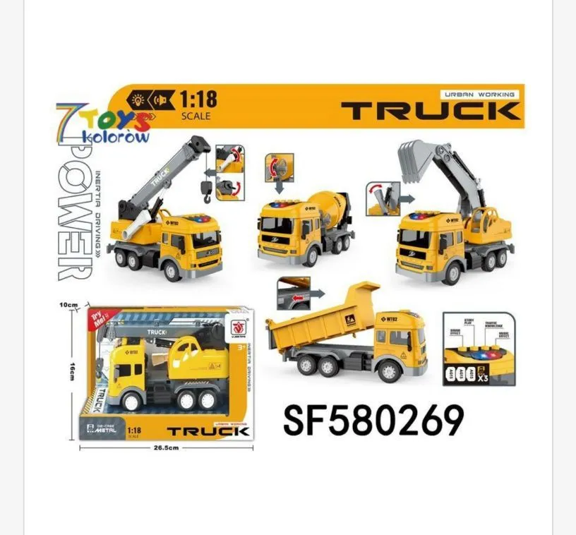 Metalowa zabawka Truck 1:18 kolorowy SF580269