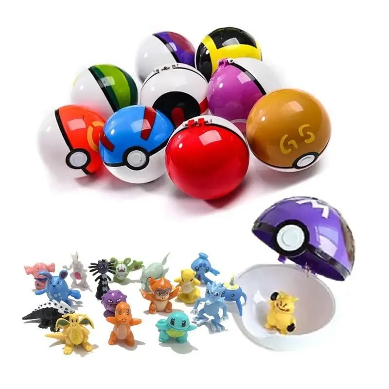 Pokeball z Jedną Figurką Pokémon w Środku - Mix Kolorów, 24 szt.
