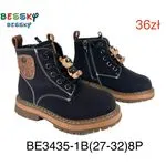 Botki dziewczęce Bessky BE3435-1B czarne z misiem, rozmiary