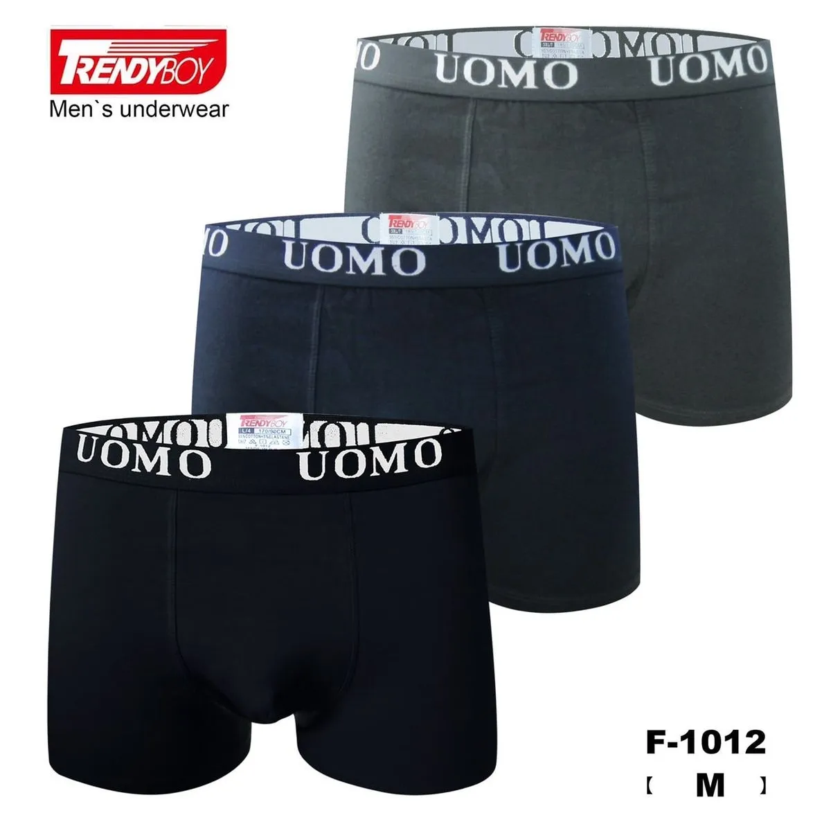 Bokserki męskie TrendyBoy UOMO, rozmiar M, mix szarości/czarny