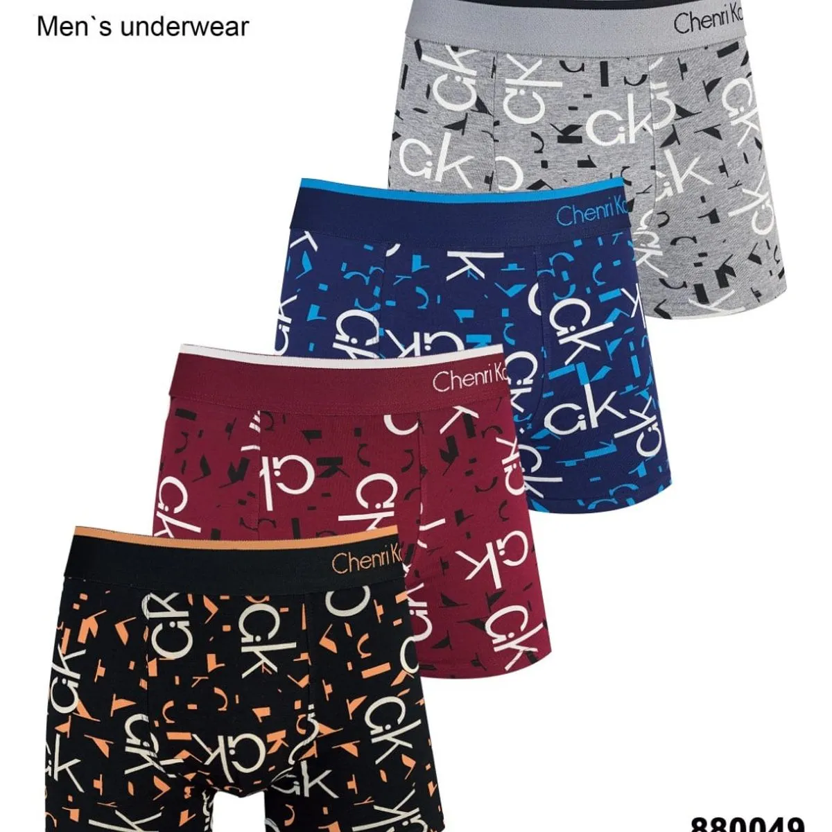 Bokserki męskie Chenri Kaiwen, wzór CK, mix kolorów XL-XXL, 12 szt.