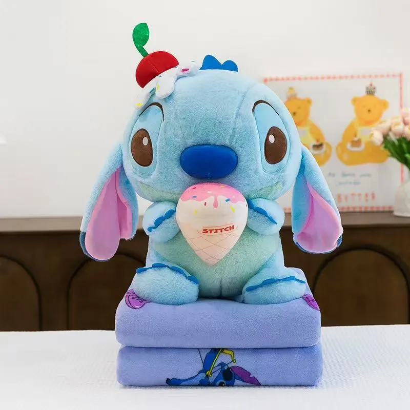 Maskotka Stitch na kocyku z lodem, zestaw pluszowy 2w1