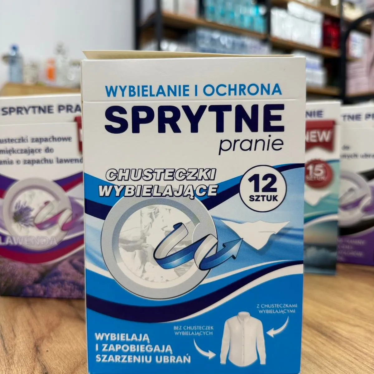 Sprytne Chusteczki Wybielające do Prania 12 szt. Wybielanie i Ochrona