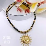 Choker Słonko Damskie Stal Chirurgiczna 316L Panterka 12szt