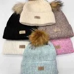 Czapki zimowe damskie z pomponem LGC Vogue 12szt