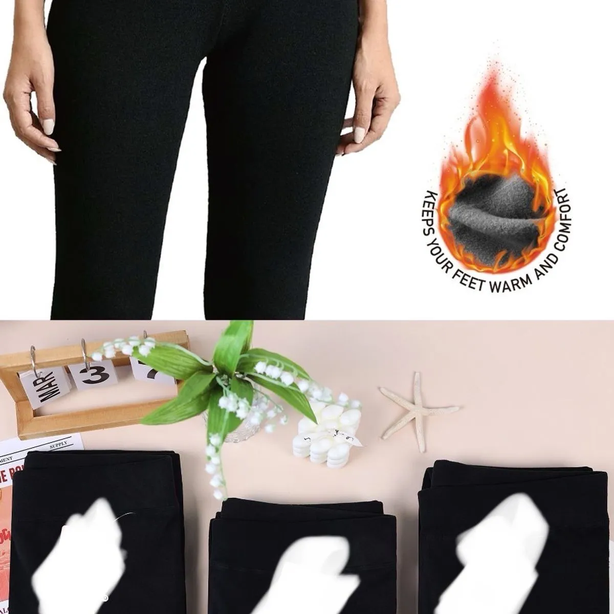 Legginsy damskie ciepłe NO.73 S-3XL, 120 szt/CTN