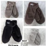 Rękawiczki damskie futrzane LG 65% wiskoza 30% bawełna 5% spandex
