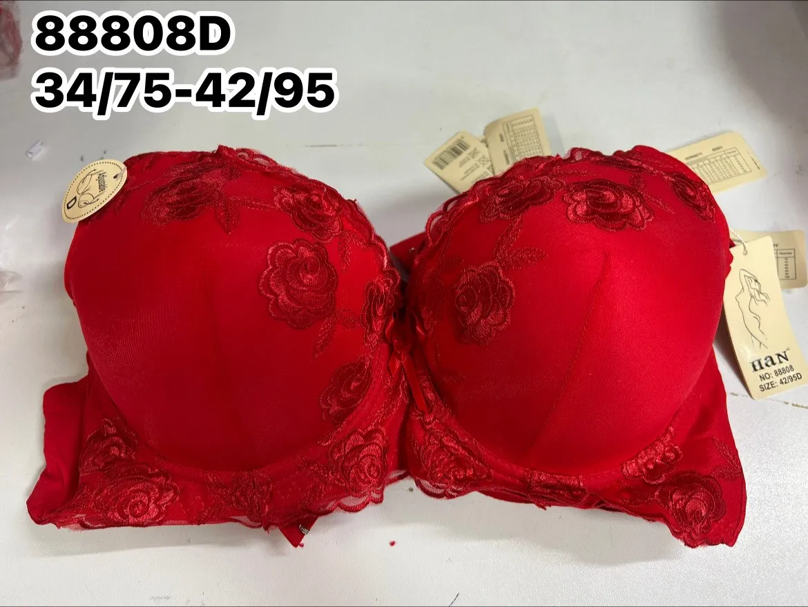 Biustonosz damski push-up czerwony 34/75-42/95