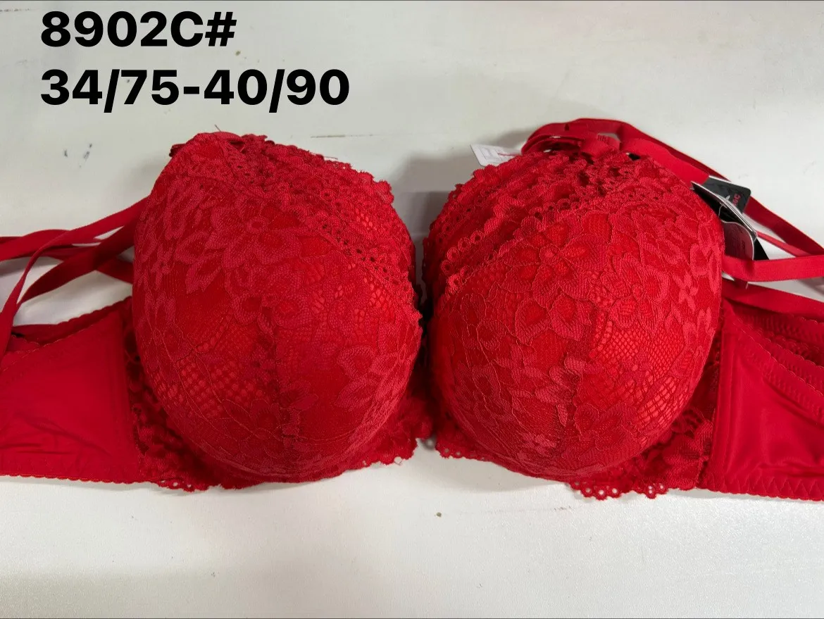Biustonosz damski koronkowy czerwony 34/75-40/90