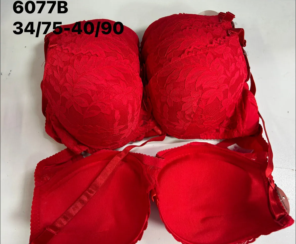 Biustonosz damski koronkowy czerwony 34/75-40/90