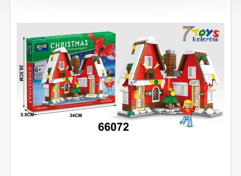 Zestaw klocków Qiz Christmas Creator Dom Świętego Mikołaja 34x5.5cm