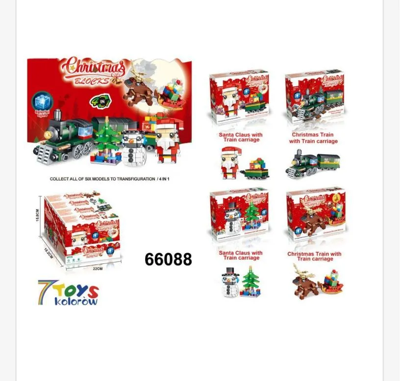 Zestaw klocków Christmas Blocks Santa Train 66088