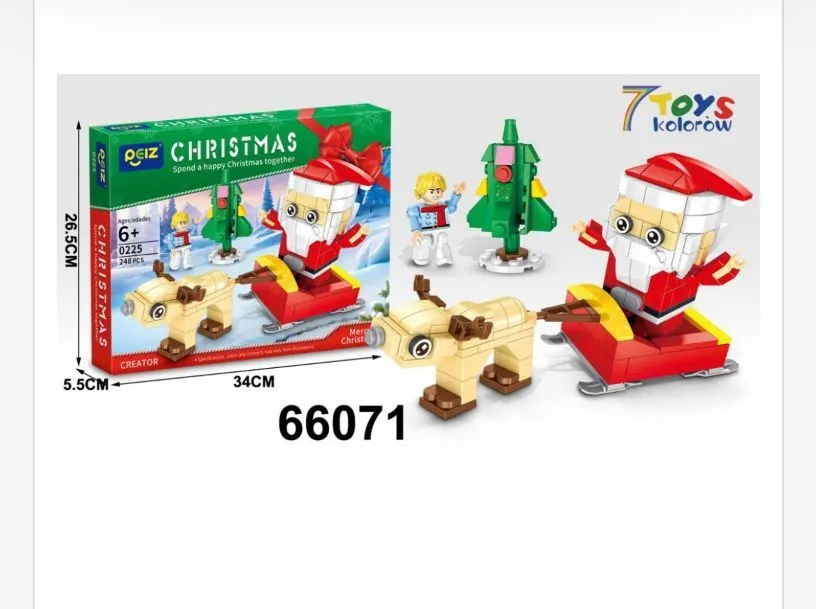 Zestaw klocków świąteczny Qman Santa z saniem 66071