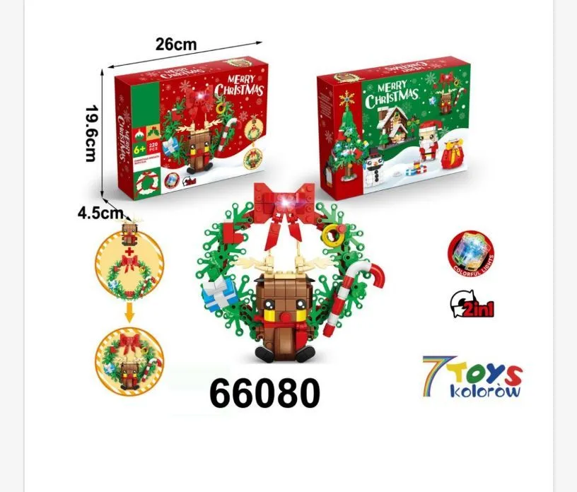 Zestaw klocków 7Toys świąteczny domek renifer 66080