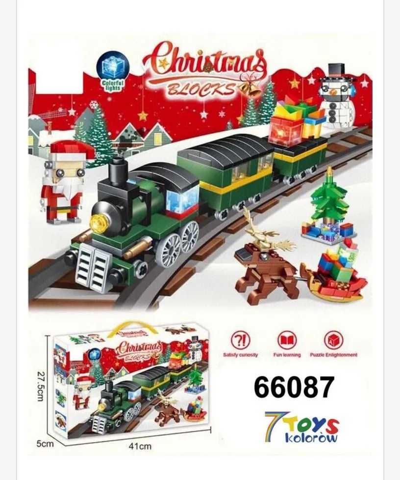 Zestaw klocków Christmas Blocks pociąg świąteczny 41x12 cm