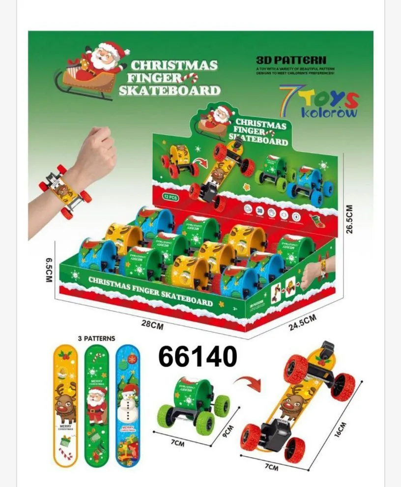 Zabawkowy Christmas Finger Skateboard Bransoletka 7 Toyów