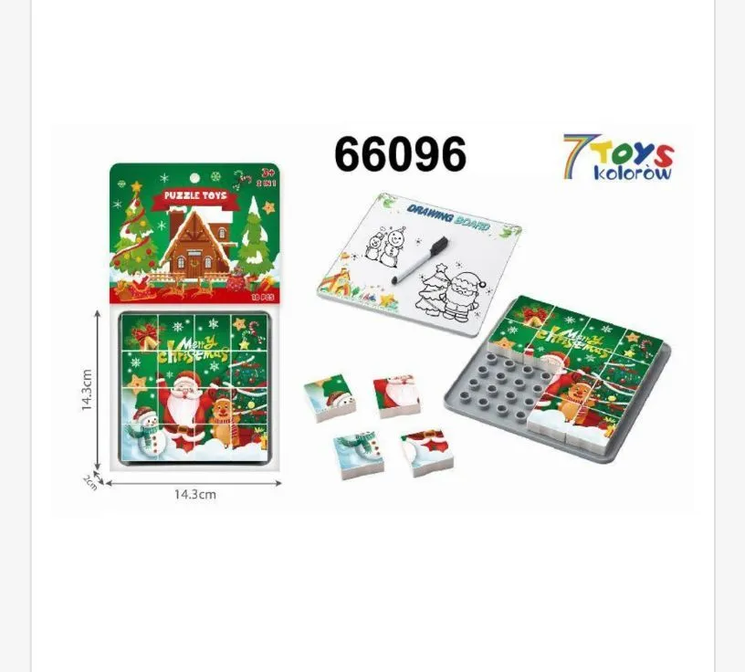 Tablica Puzzle Świąteczny Dom z Markerem 14,5x14,3 cm