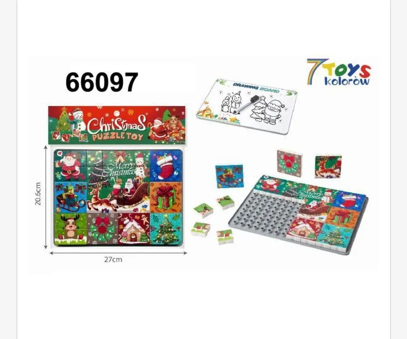 Tablica Puzzle Bożonarodzeniowa z Pisakiem 30x27cm