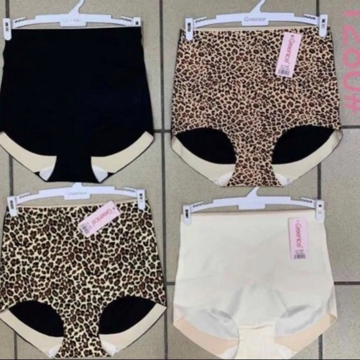 Majtki damskie hipster 128, czarne/beżowe/leopard