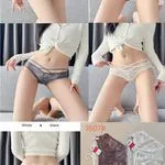 Majtki damskie koronkowe stringi S/M White Black 1507