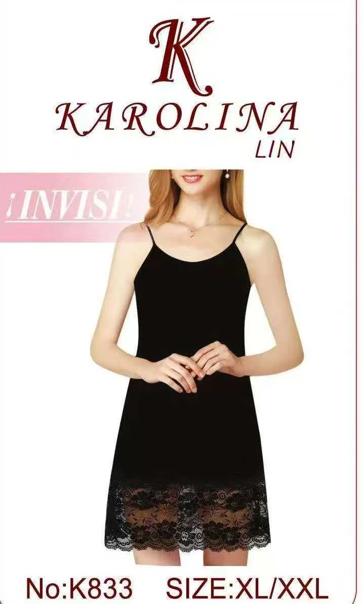 Pijama Damska Karolina Invise Czarna z Koronką No. K833 XXL/XXXL
