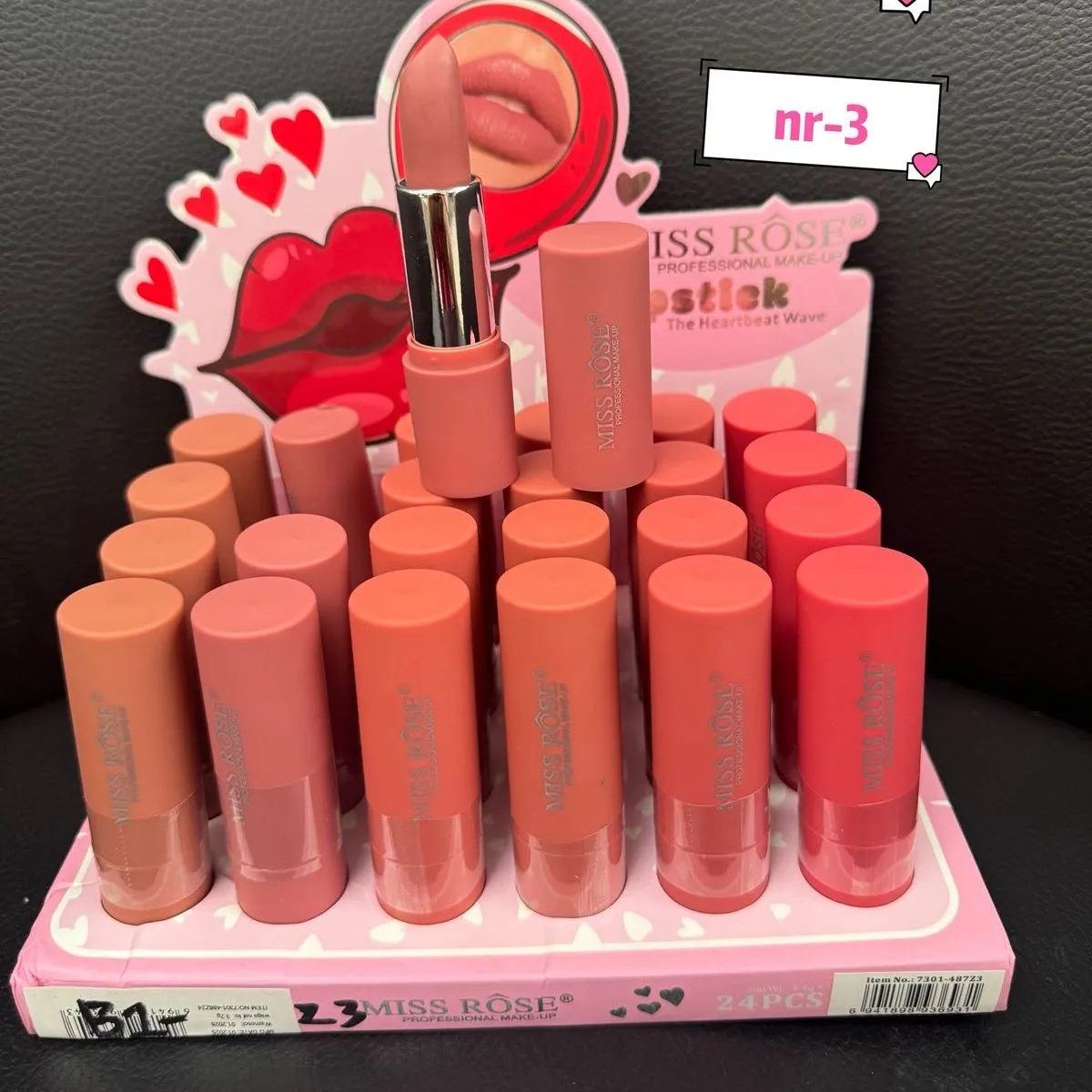 Pomadka Miss Rose nr 3 Heart Wave, opak. 24 szt